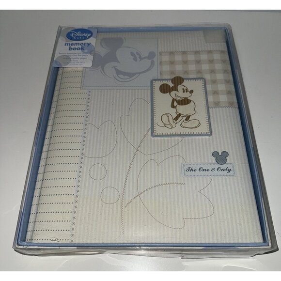 Disney Baby Mickey Mouse Memory Book Blue Boy Girl Unisex  Milestones Album NEW - Picture 1 of 4